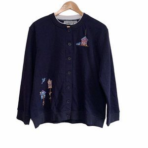 SPECULATION Embellished Dark Blue Sweater Sz PL